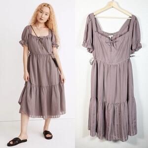 Madewell Plaid Midi Dress in Lavender